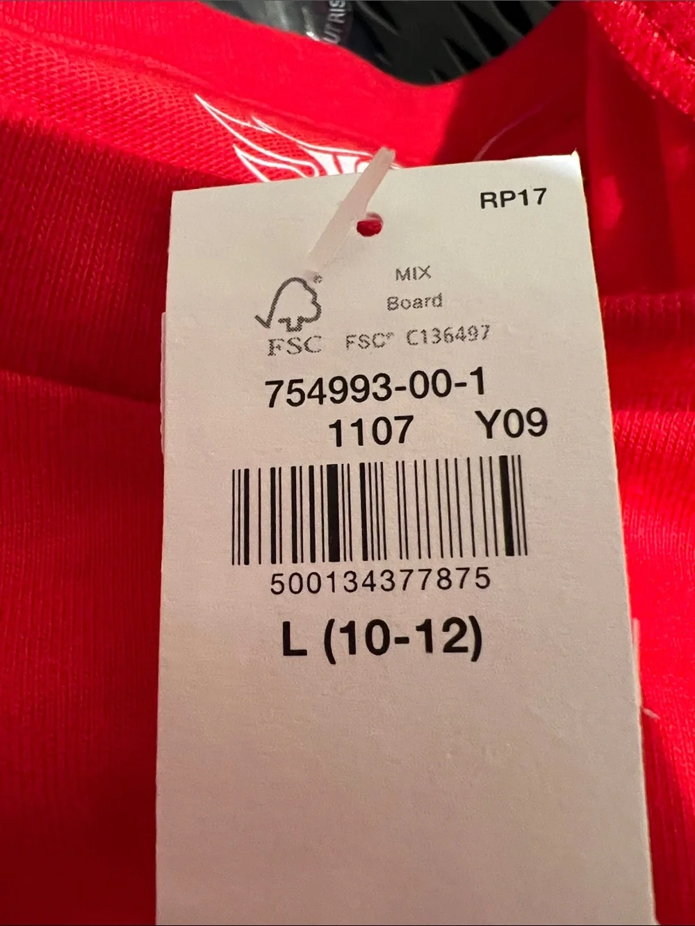 NWT Hot Wheels Boys Graphic T-Shirt Red Size L (10-12) Race Car Graphic Tee